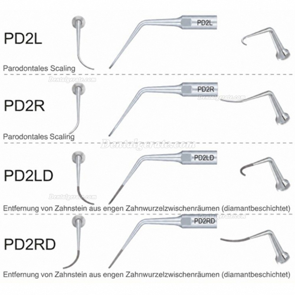 10 Stück Woodpecker DTE PD2L/PD2R/PD2LD/PD2RD UltraschallScaler Spitze Kompatibel mit Satelec NSK 10 Stück Woodpecker DTE PD2L/PD2R/PD2LD/PD2RD UltraschallScaler Spitze Kompatibel mit Satelec NSK